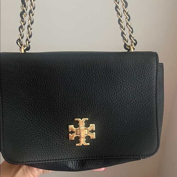 Tory Burch Black Soft Leather Chain Shoulder Bag - Picture 2 of 9